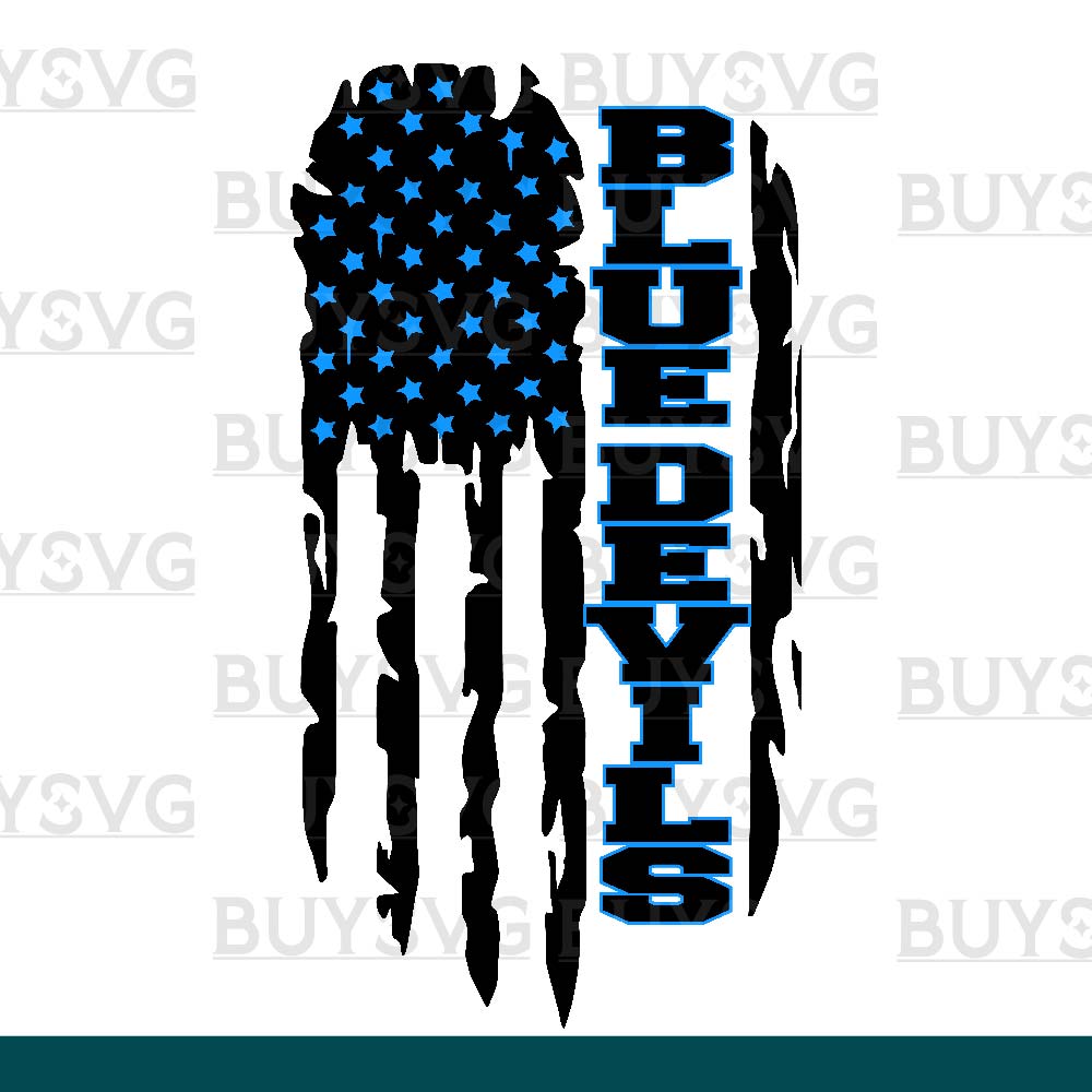 Blue devils SVG PNG Digital file Download FLAG 4