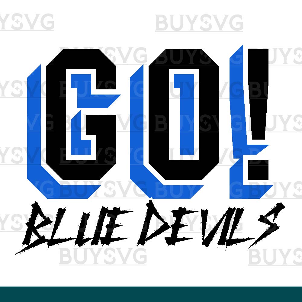 Blue devils SVG PNG Digital file Download GO Cheering 2