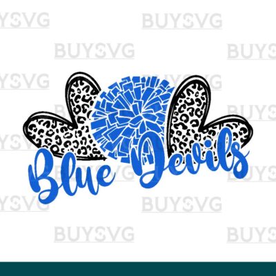 Blue devils SVG PNG Digital file Download HEART POMPOM HEART