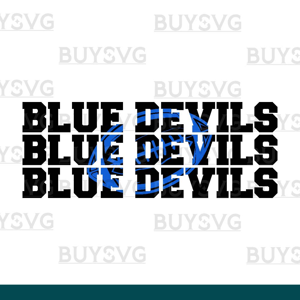 Blue devils SVG PNG Digital file Download Stack 3 Football 1