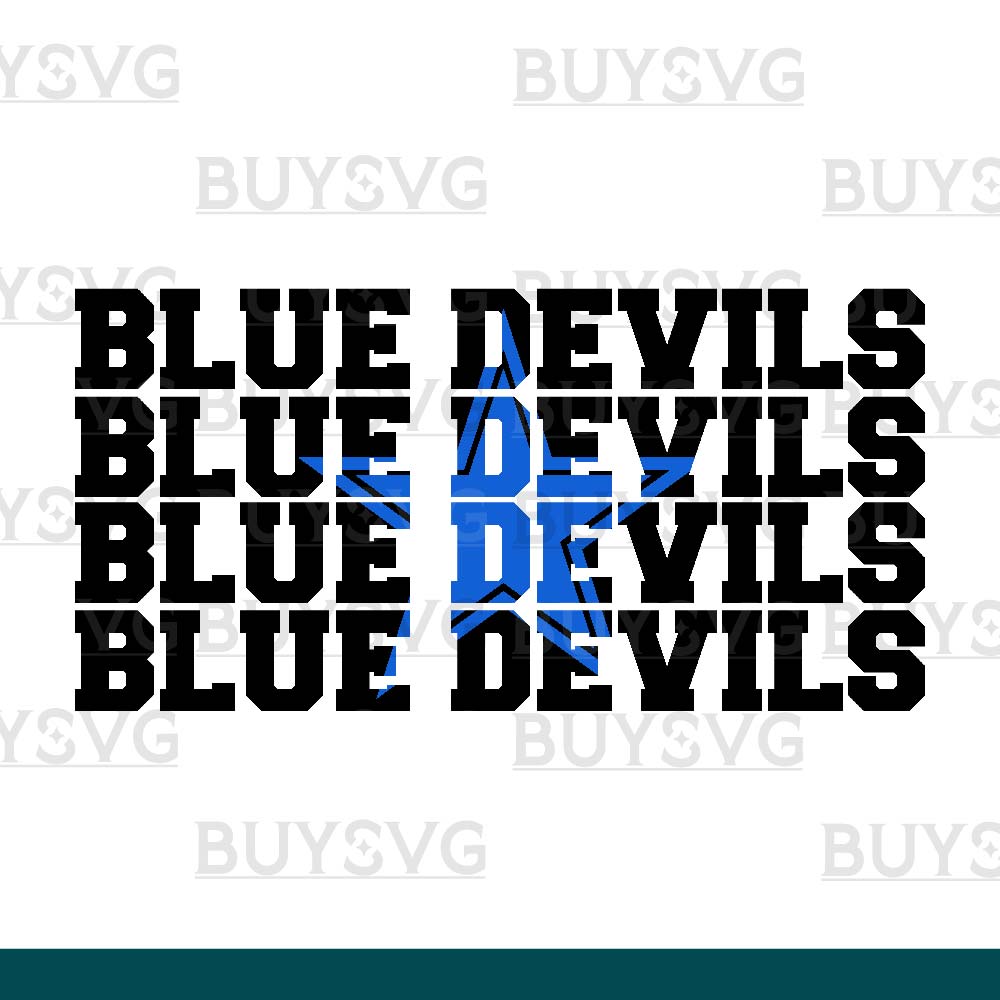 Blue devils SVG PNG Digital file Download Star 4 1