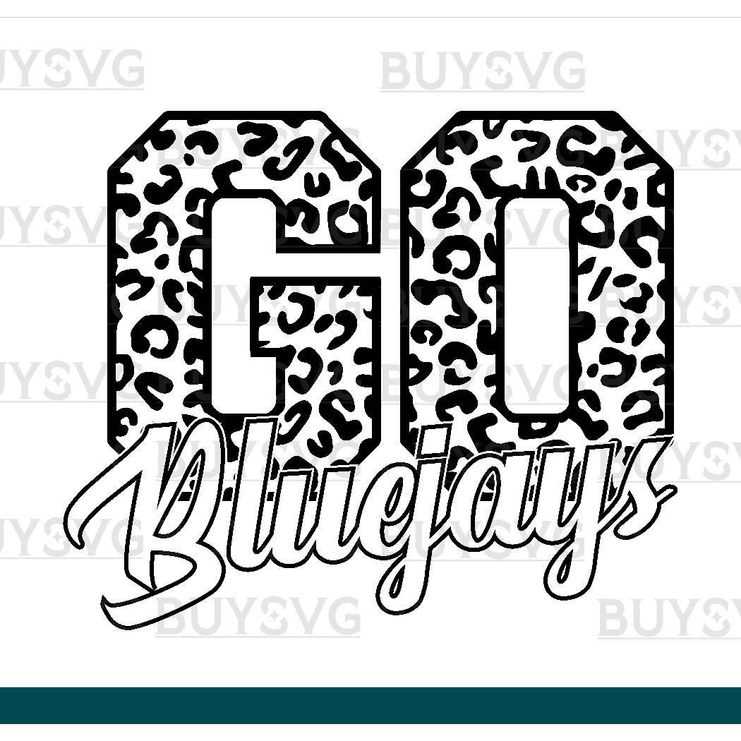 Bluejays SVG PNG Digital file Download Black Go Leopard