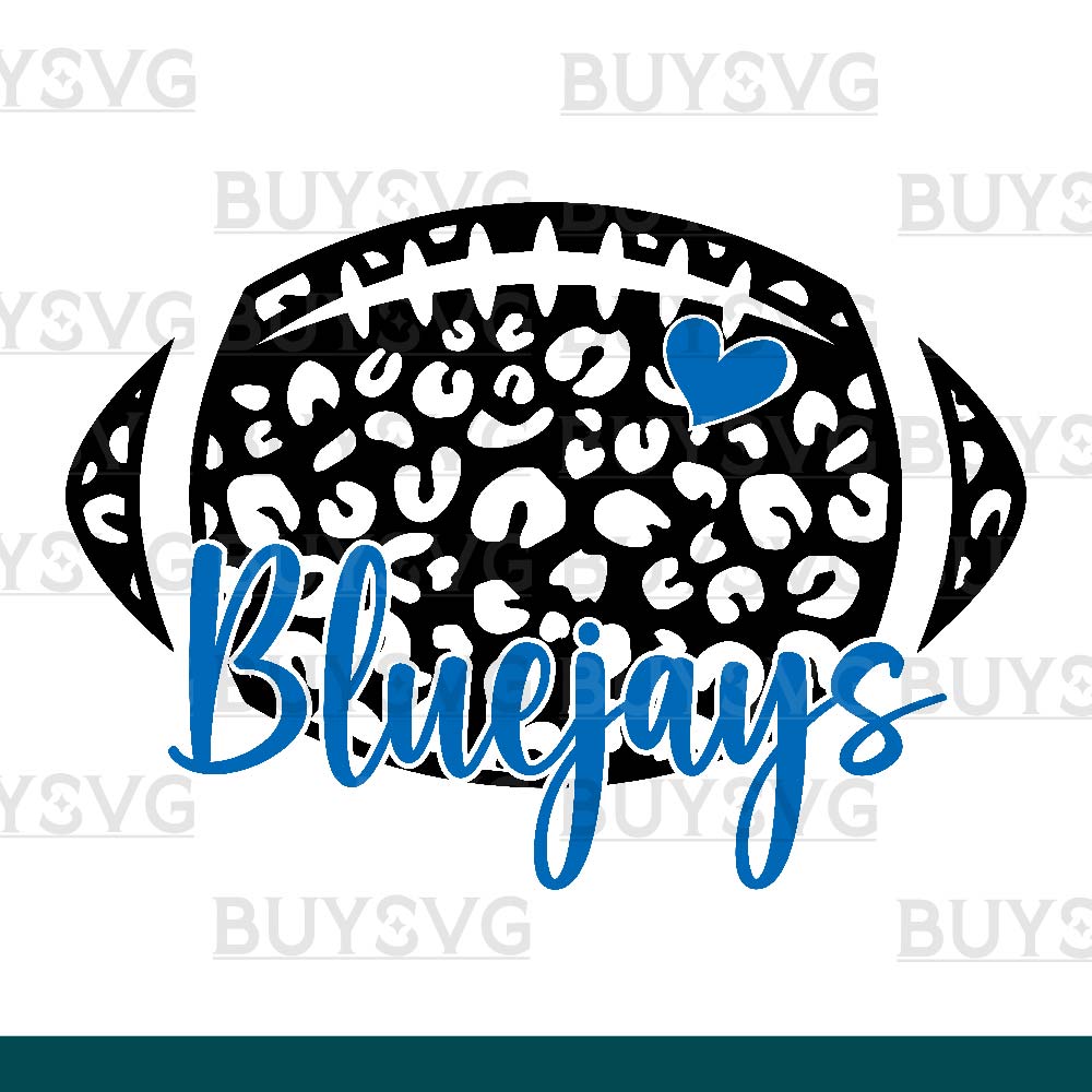 Bluejays SVG PNG Digital file Download LEOPARD FOOTBALL