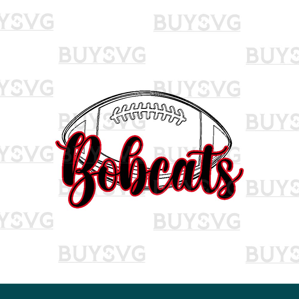 Bobcats SVG PNG Digital file Download football lower outlined