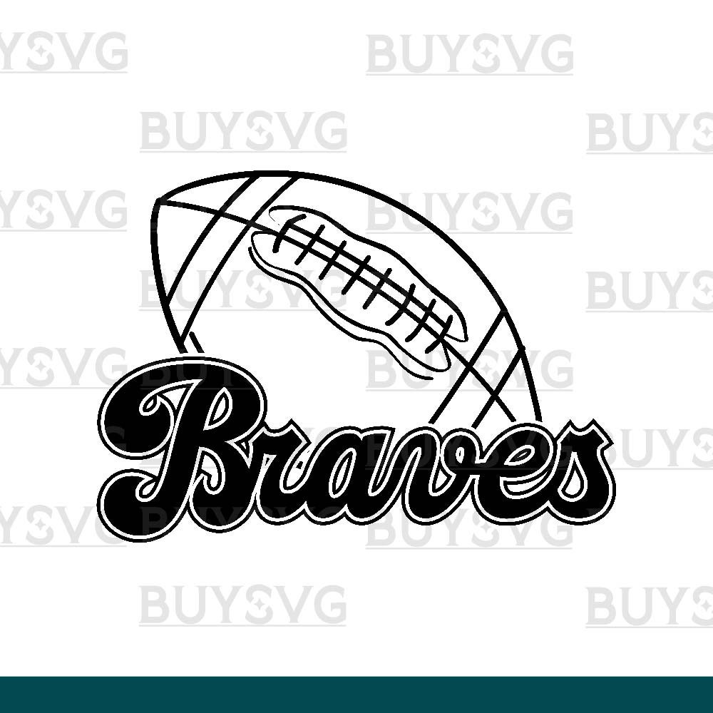 Braves SVG PNG Digital file Download FOOTBALL LINNED