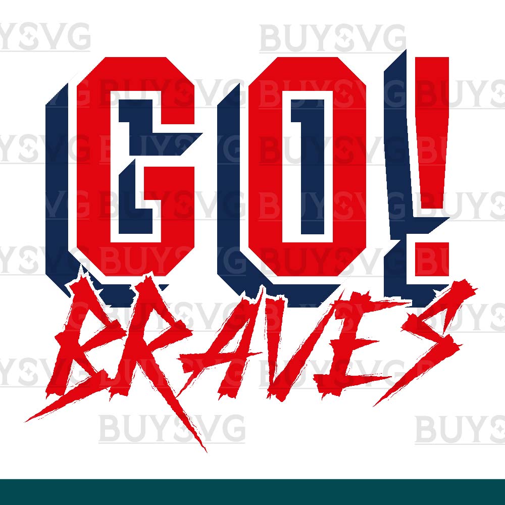 Braves SVG PNG Digital file Download GO Cheering