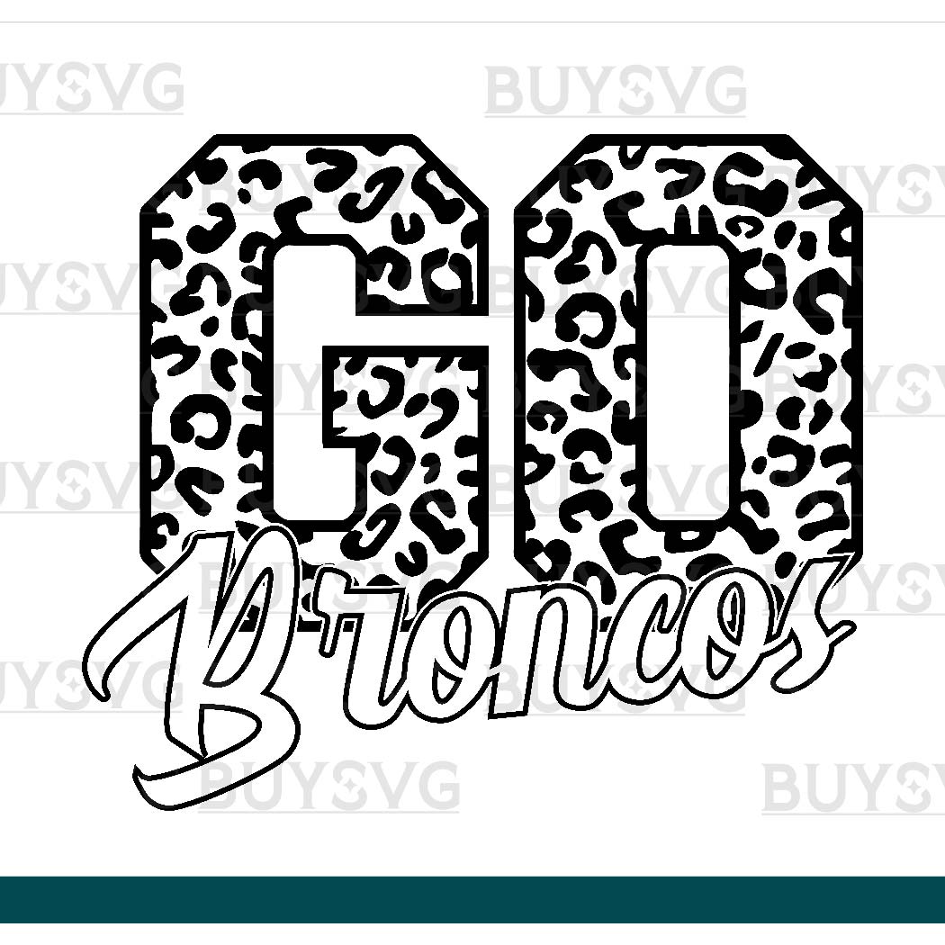 Broncos SVG PNG Digital file Download Black Go Leopard