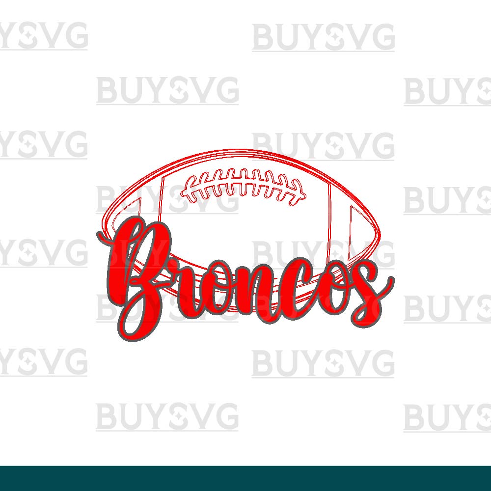 Broncos SVG PNG Digital file Download football lower outlined