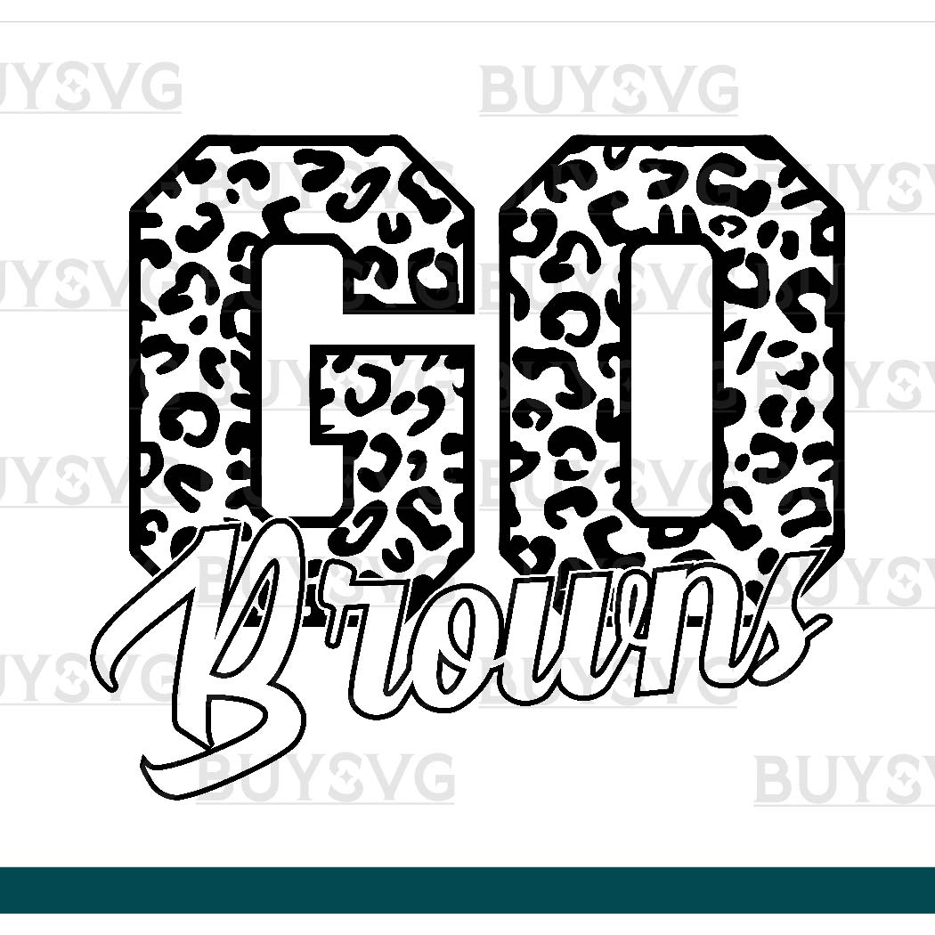 Browns SVG PNG Digital file Download Black Go Leopard