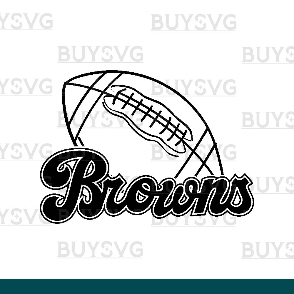 Browns SVG PNG Digital file Download FOOTBALL LINNED