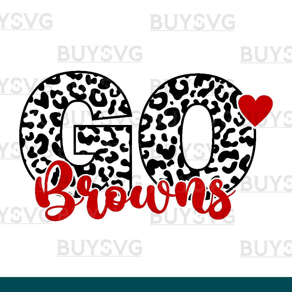 Browns SVG PNG Digital file Download LEOPARD CIRCLE GO