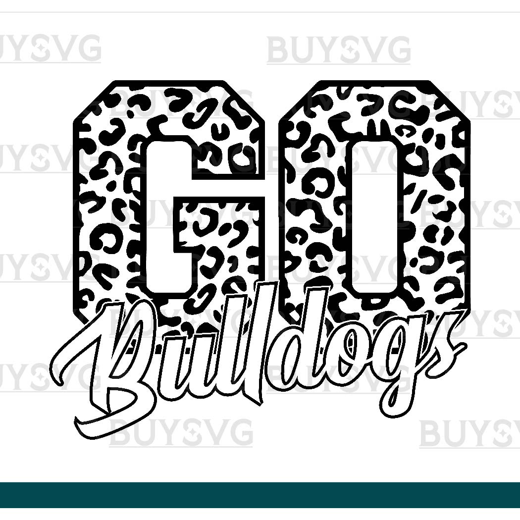 Bulldogs SVG PNG Digital file Download Black Go Leopard