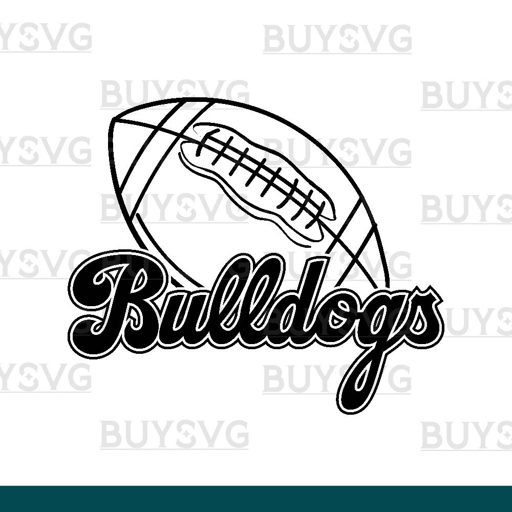 Bulldogs SVG PNG Digital file Download FOOTBALL LINNED