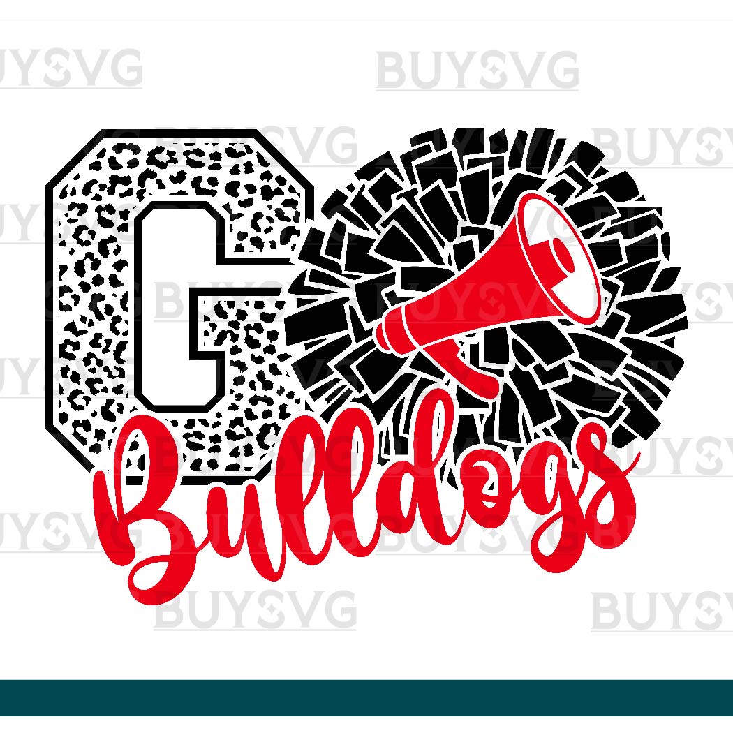 Bulldogs SVG PNG Digital file Download POMPOM GO