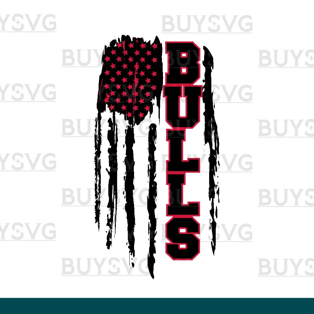 Bulls SVG PNG Digital file Download Flag 1