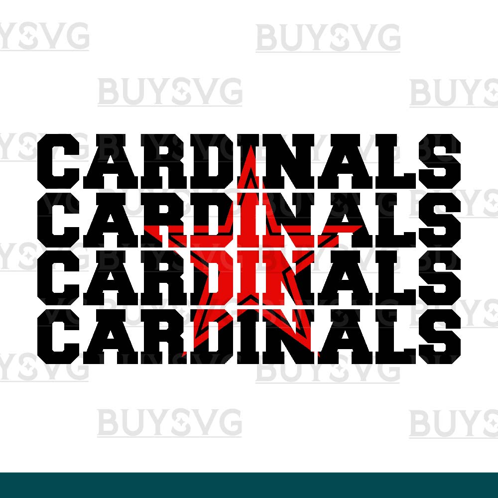 Cardinals SVG PNG Digital file Download Star 4 1