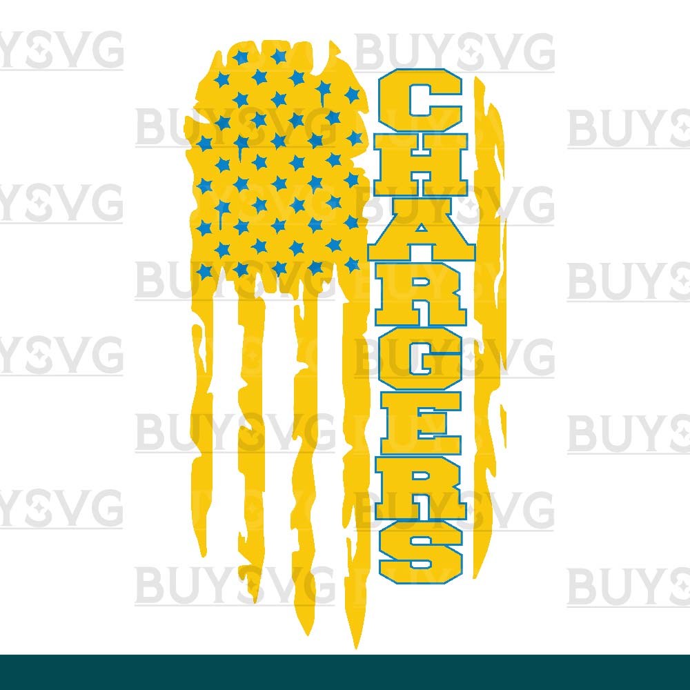 Chargers SVG PNG Digital file Download FLAG 4