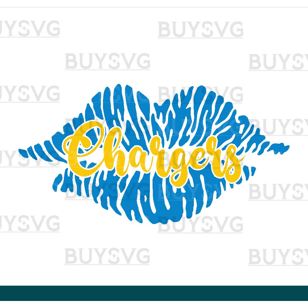 Chargers SVG PNG Digital file Download LIPS 1