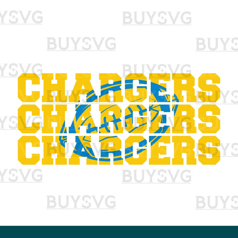 Chargers SVG PNG Digital file Download Stack 3 Football 1