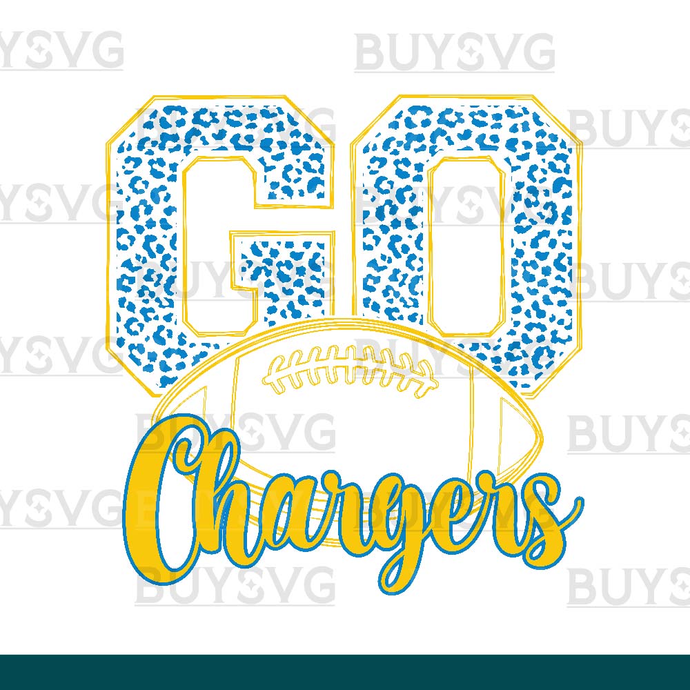 Chargers SVG PNG Digital file Download go football lower outlined