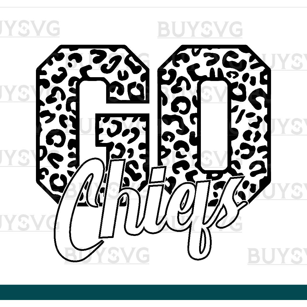 Chiefs SVG PNG Digital file Download Black Go Leopard