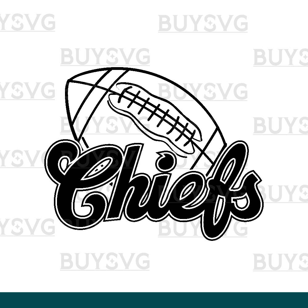 Chiefs SVG PNG Digital file Download FOOTBALL LINNED