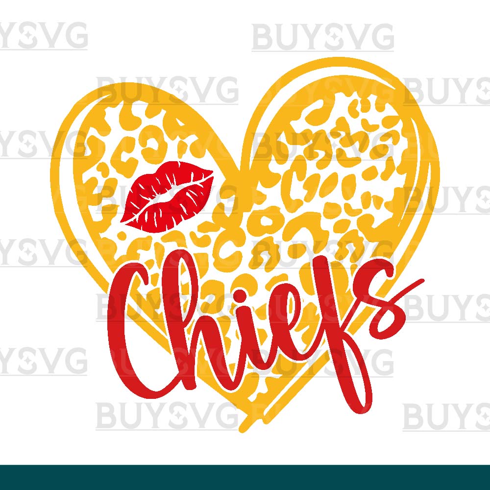 Chiefs SVG PNG Digital file Download LEOPARD HEART LIPS