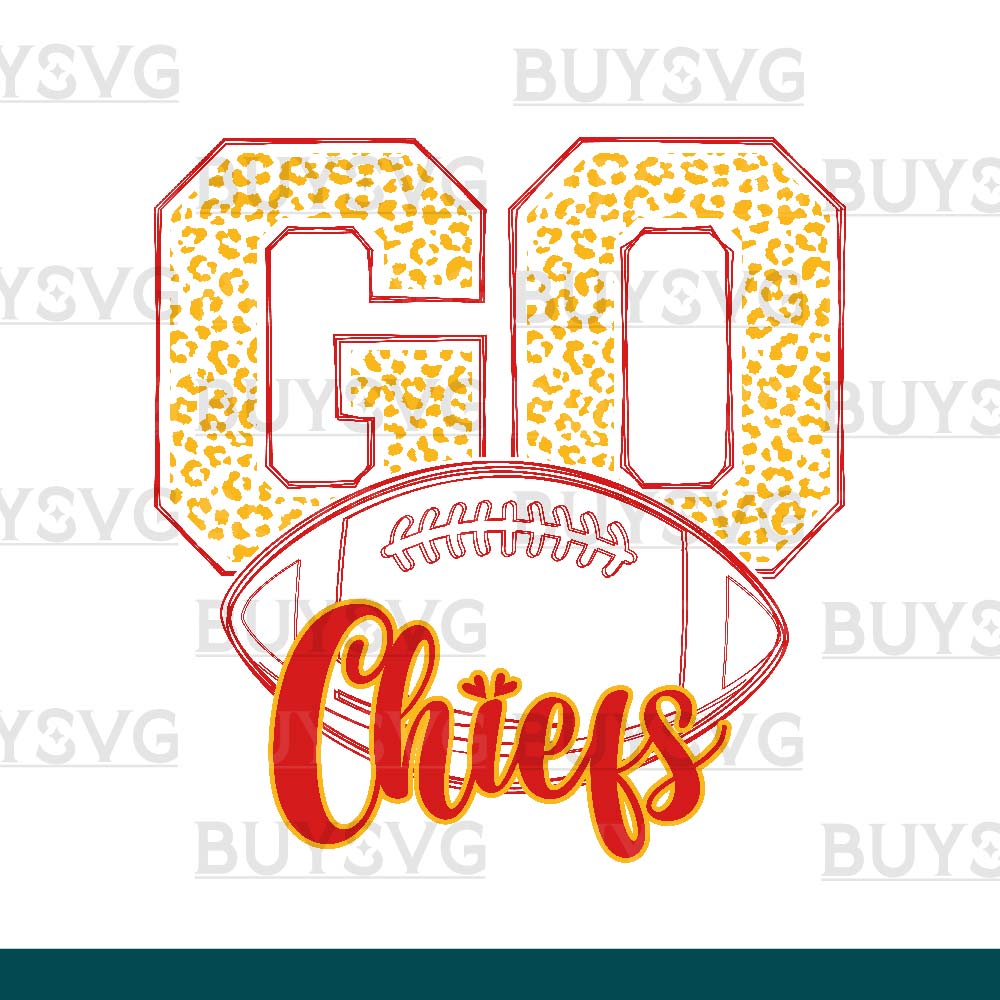 Chiefs SVG PNG Digital file Download go football lower outlined