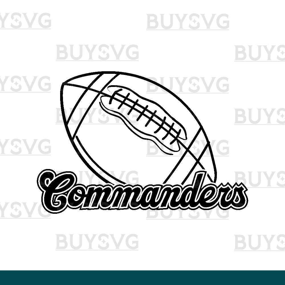 Commanders SVG PNG Digital file Download FOOTBALL LINNED