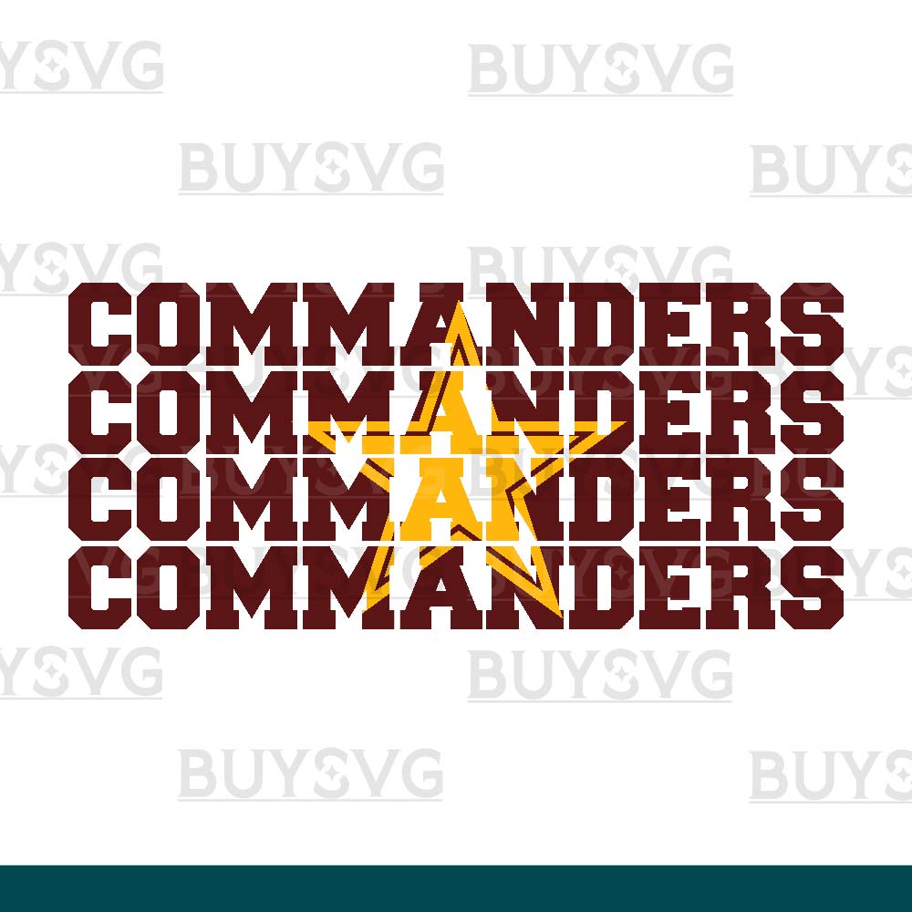 Commanders SVG PNG Digital file Download Star 4 1