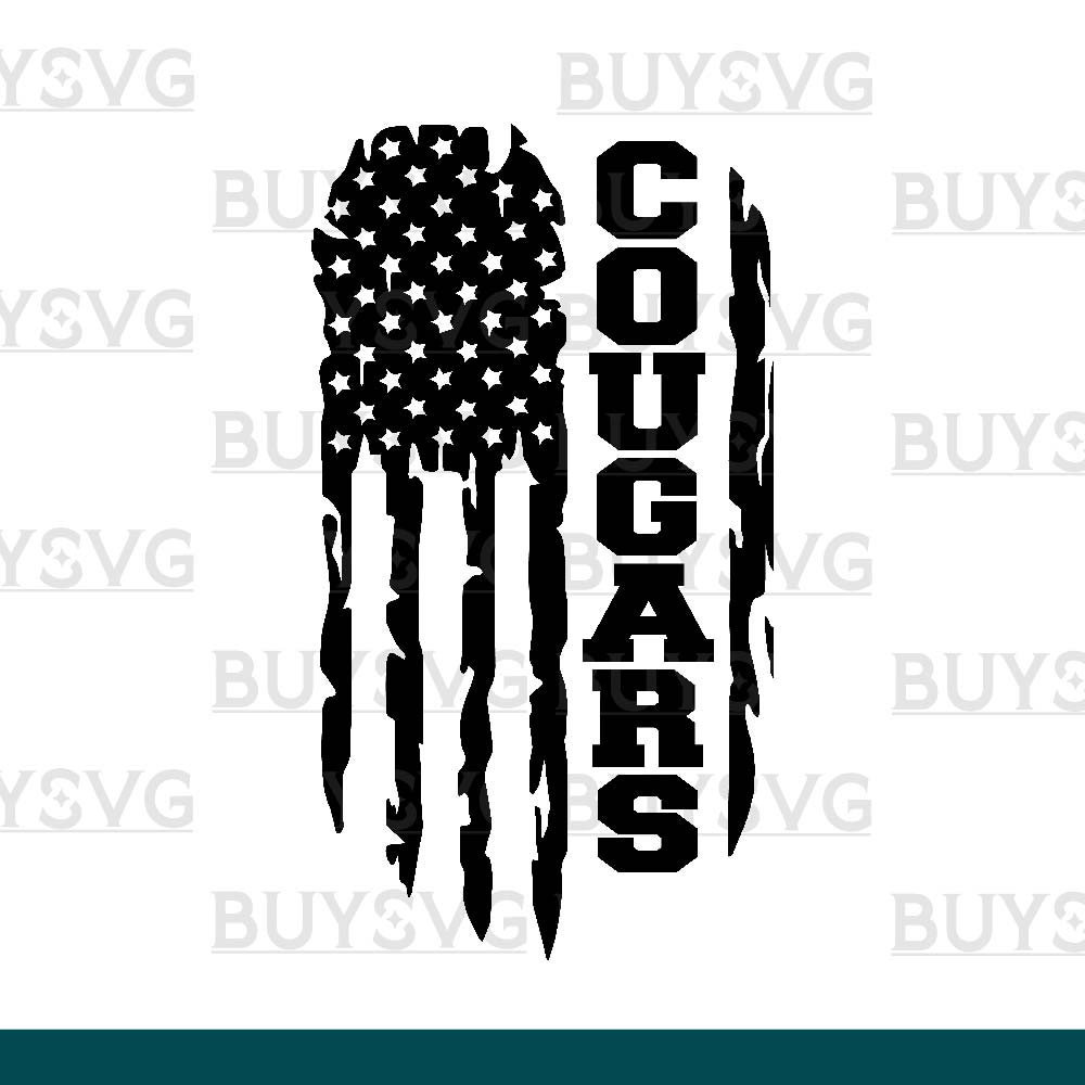 Cougars SVG PNG Digital file Download FLAG 2