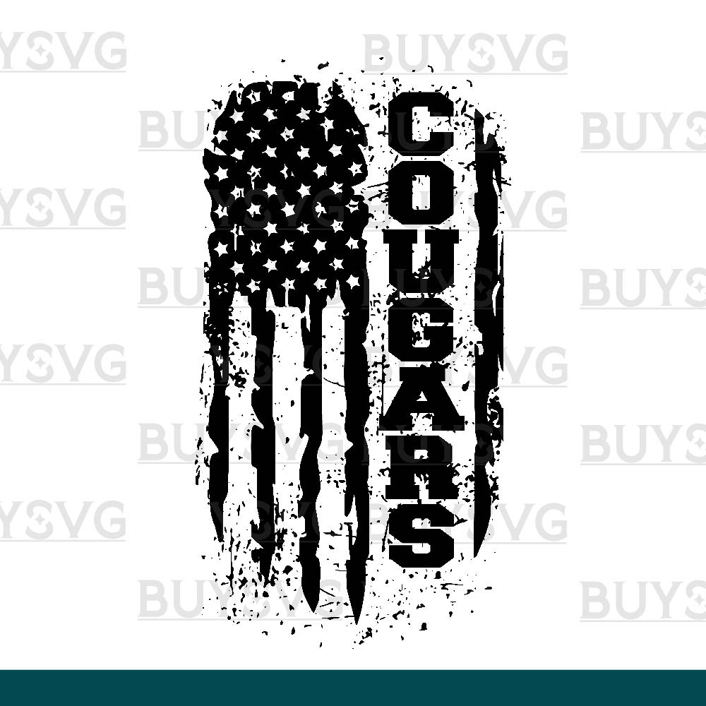 Cougars SVG PNG Digital file Download FLAG 3