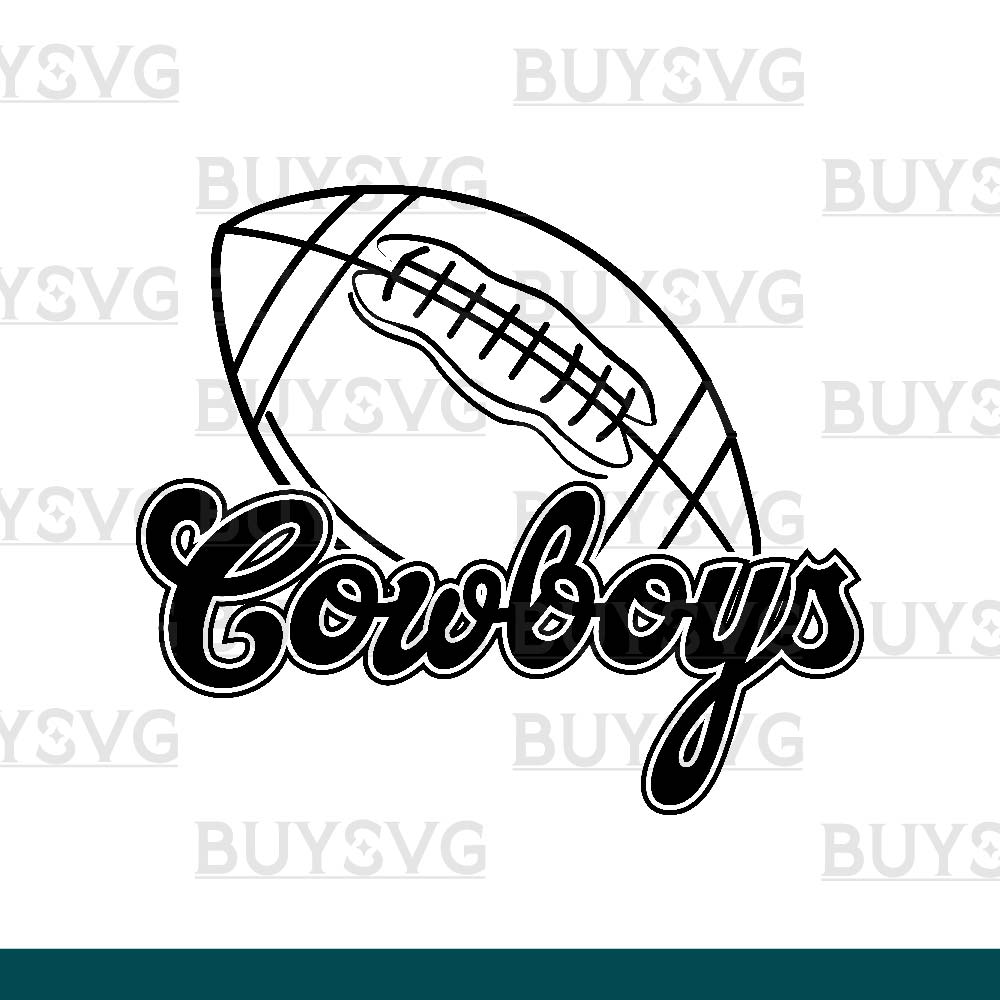 Cowboys SVG PNG Digital file Download FOOTBALL LINNED