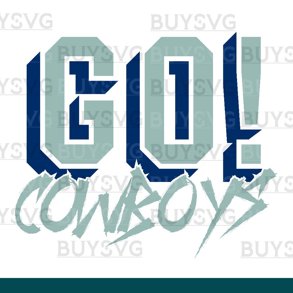 Cowboys SVG PNG Digital file Download GO Cheering