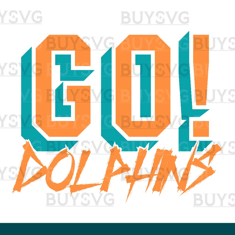 Dolphins SVG PNG Digital file Download GO Cheering 2