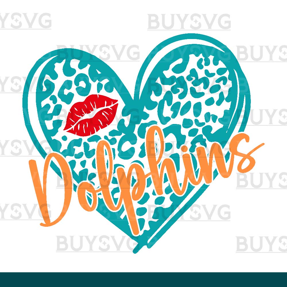 Dolphins SVG PNG Digital file Download LEOPARD HEART LIPS