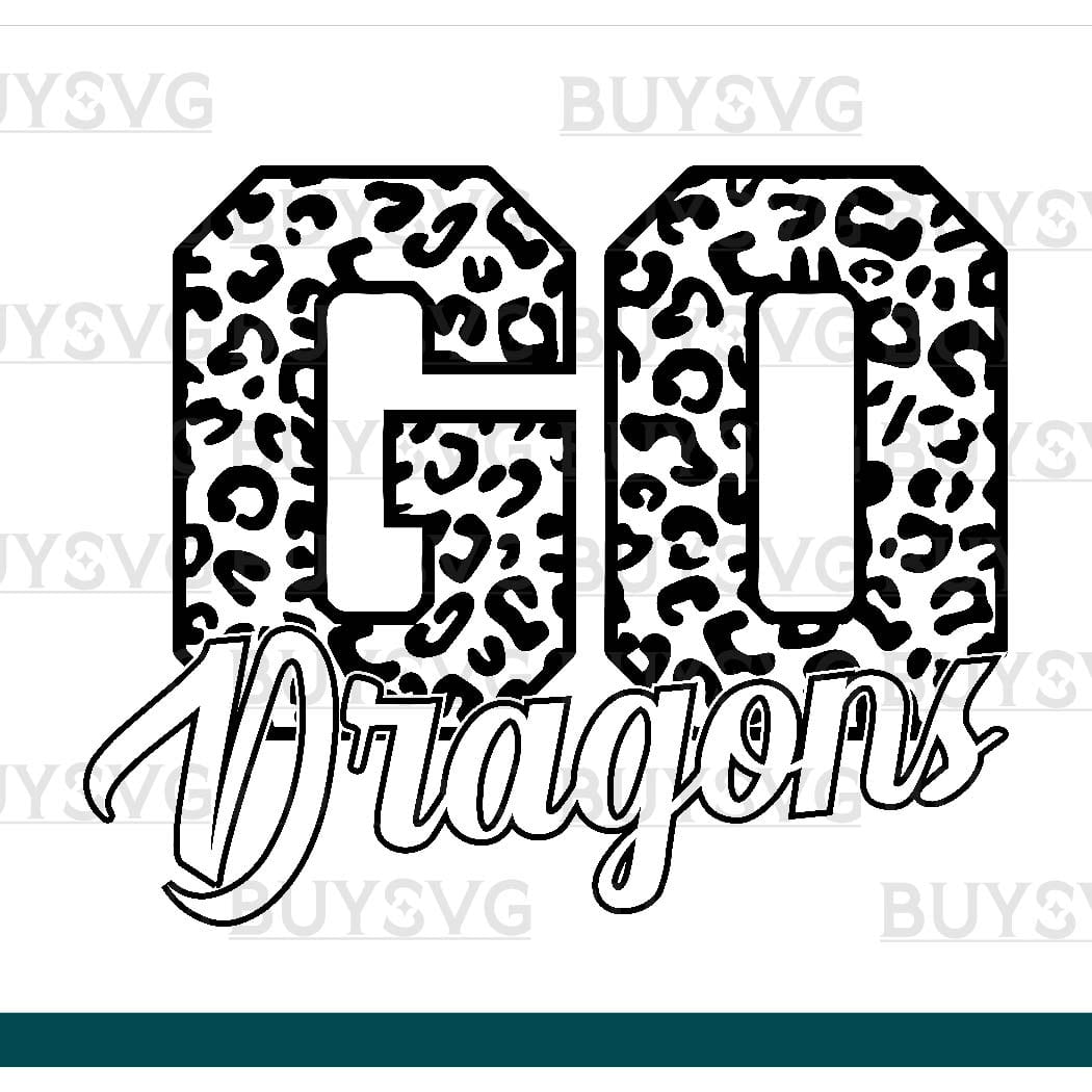 Dragons SVG PNG Digital file Download Black Go Leopard