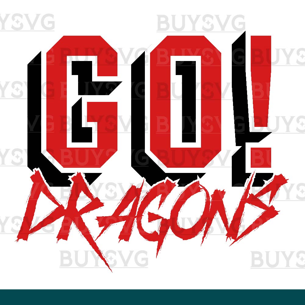 Dragons SVG PNG Digital file Download GO Cheering