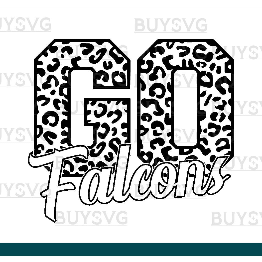 Falcons SVG PNG Digital file Download Black Go Leopard