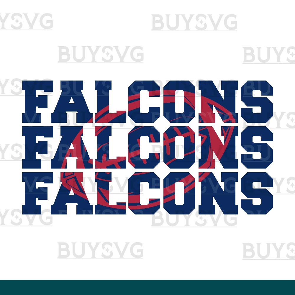 Falcons SVG PNG Digital file Download Stack 3 Football 1