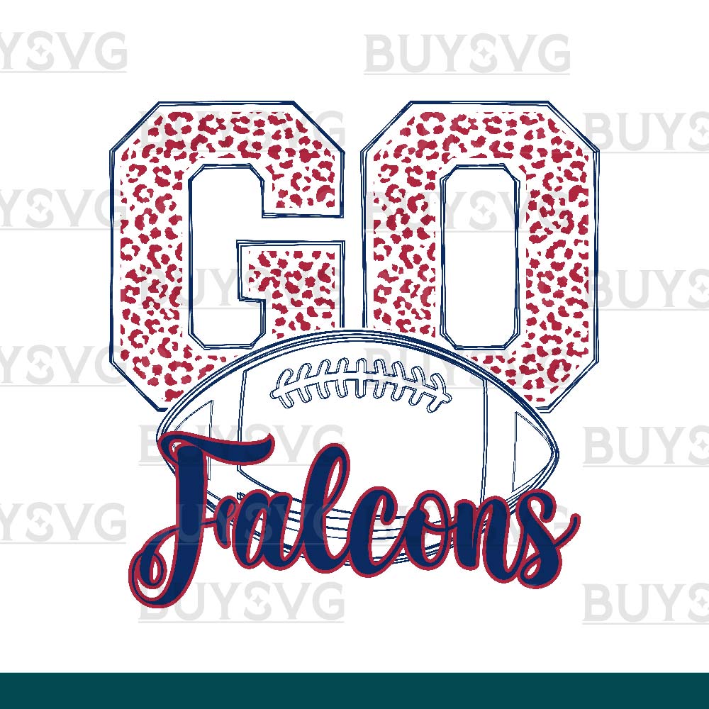 Falcons SVG PNG Digital file Download go football lower outlined