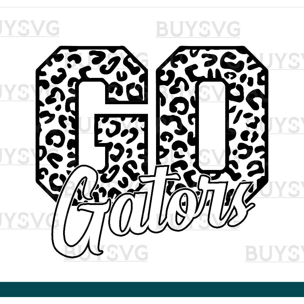 Gators SVG PNG Digital file Download Black Go Leopard