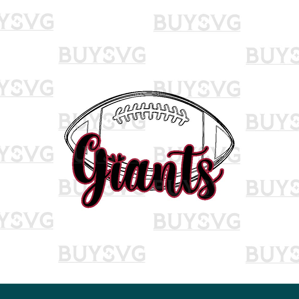 Giants SVG PNG Digital file Download football lower outlined