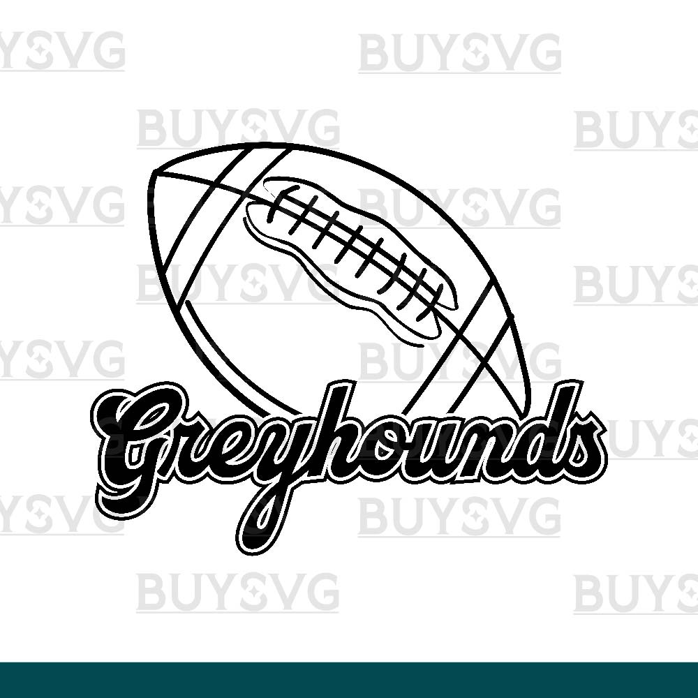 Greyhounds SVG PNG Digital file Download FOOTBALL LINNED