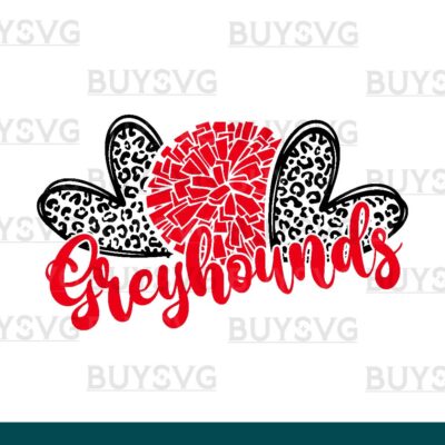 Greyhounds SVG PNG Digital file Download HEART POMPOM HEART