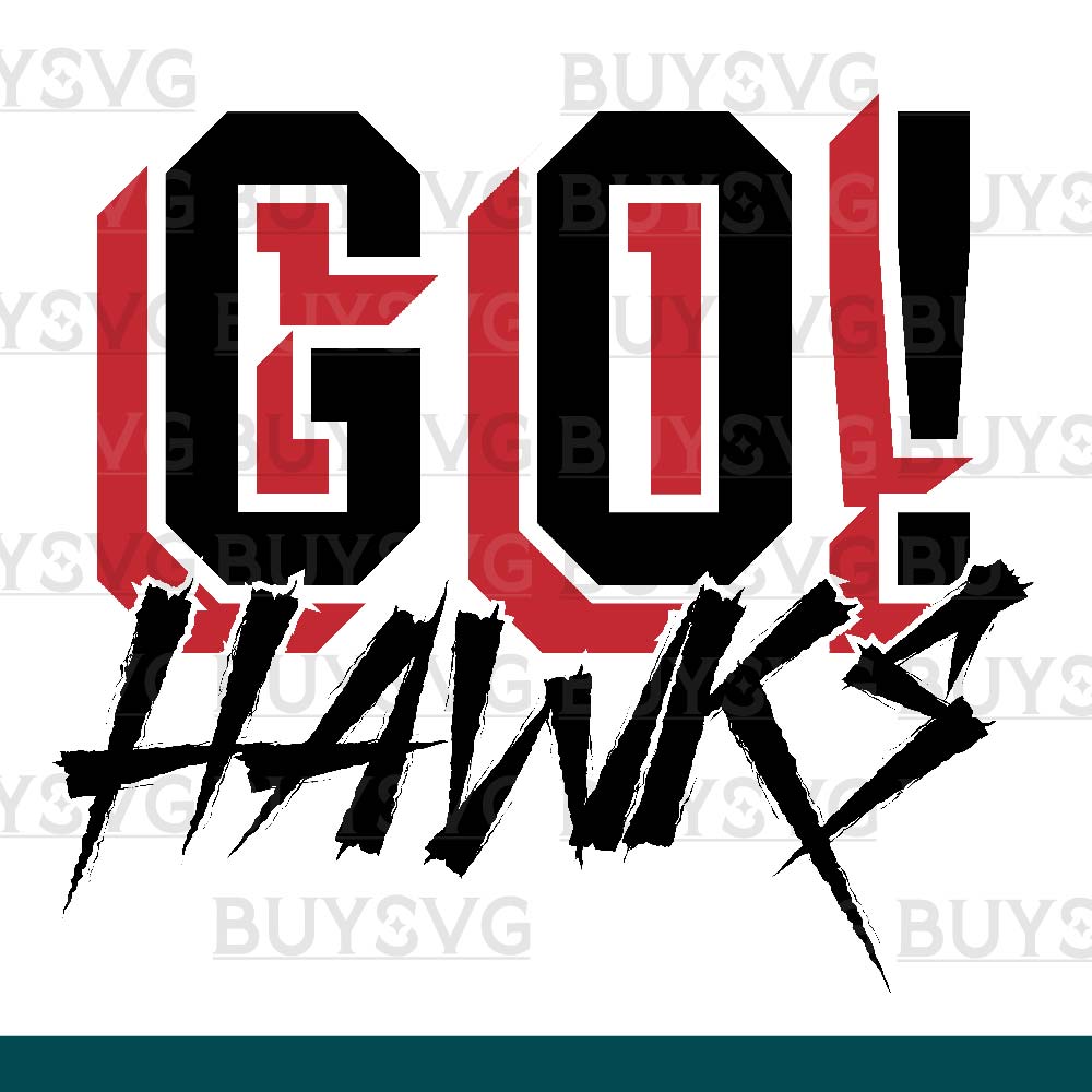 Hawks SVG PNG Digital file Download GO Cheering 2