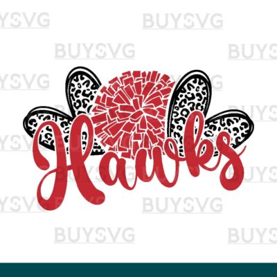 Hawks SVG PNG Digital file Download HEART POMPOM HEART