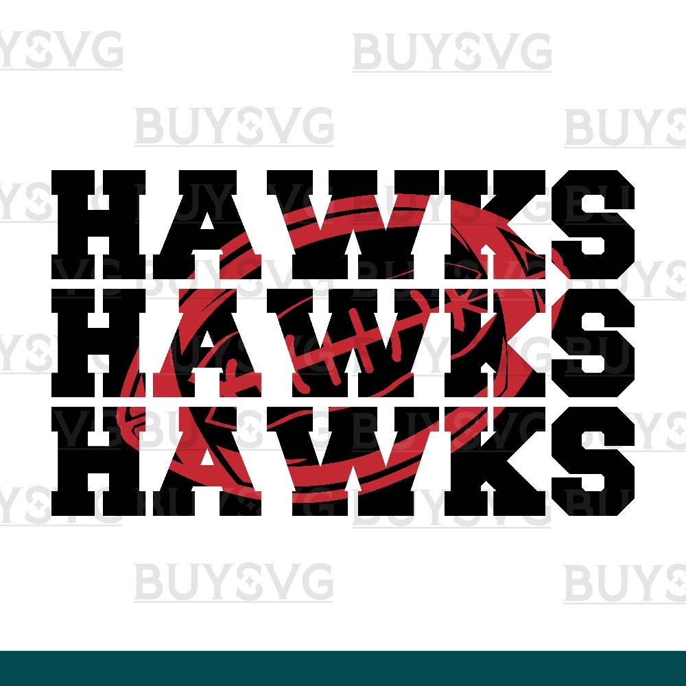 Hawks SVG PNG Digital file Download Stack 3 Football 1