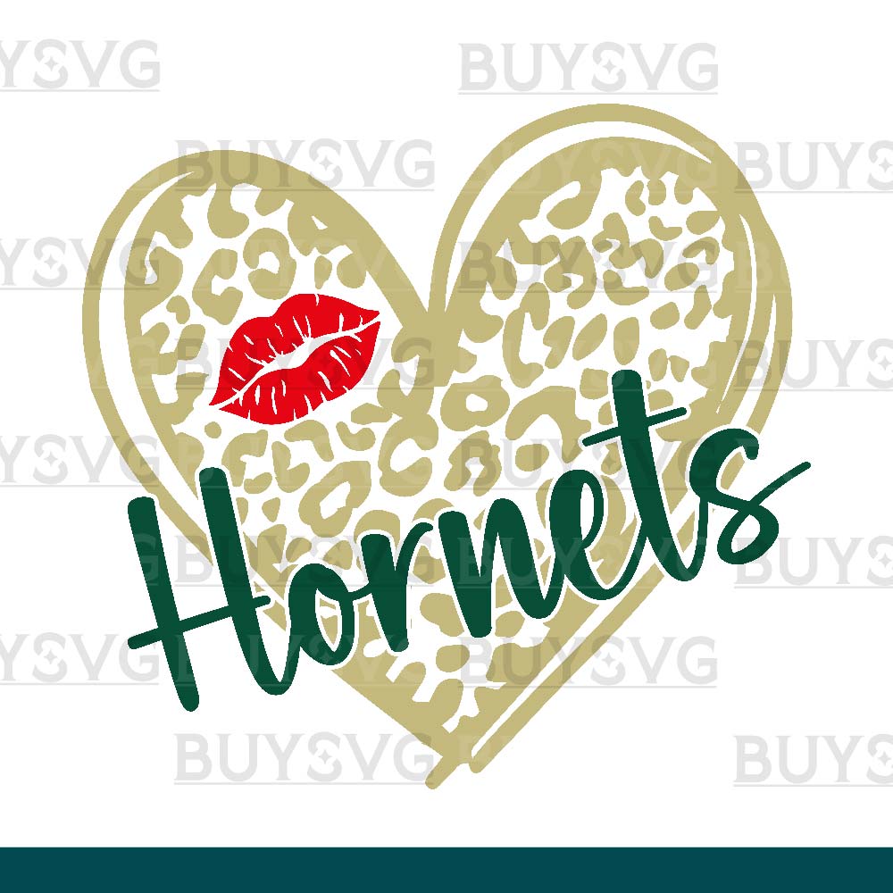 Hornets SVG PNG Digital file Download LEOPARD HEART LIPS