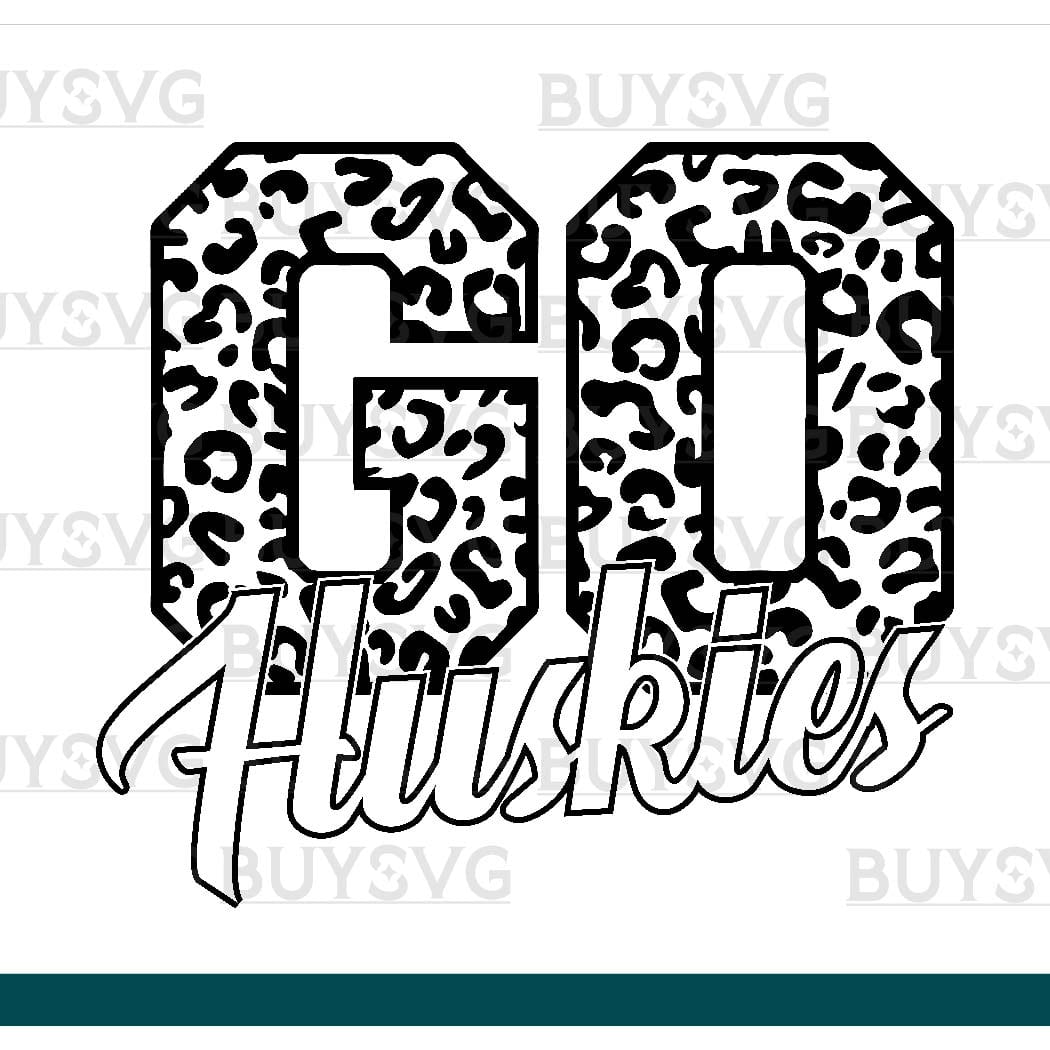 Huskies SVG PNG Digital file Download Black Go Leopard